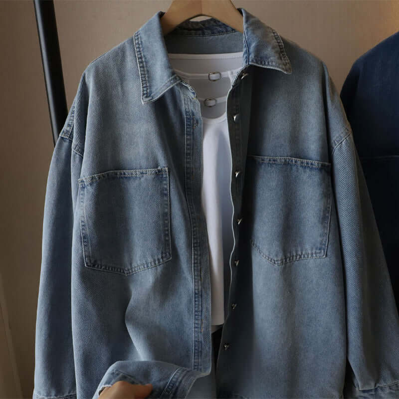 Women's Casual Denim Shirt with Pockets