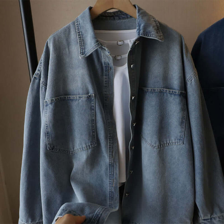 Women's Casual Denim Shirt with Pockets
