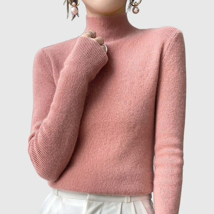 Women's Knitted Mock Turtleneck Jumper