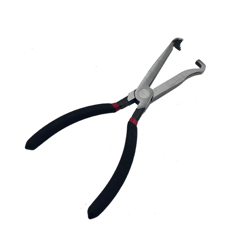 Versatile automotive fuel line pliers suitable for disconnecting oil pipes & fuel lines.