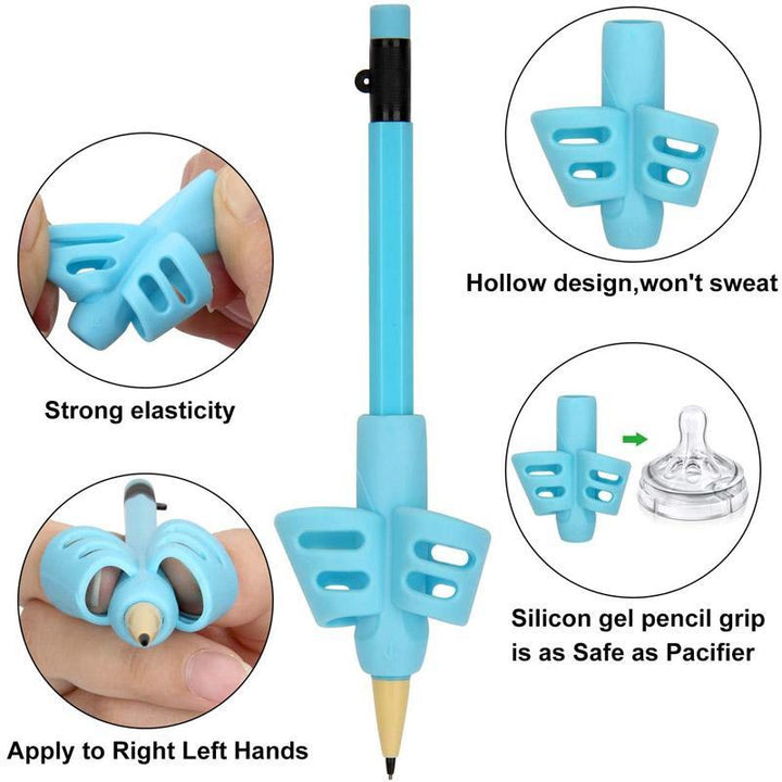 Set of 16 silicone pencil grips, ideal school supplies for kids learning to write neatly