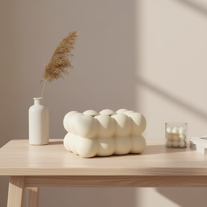 Modern Bubble Ceramic Tissue Box - Durable and Stylish
