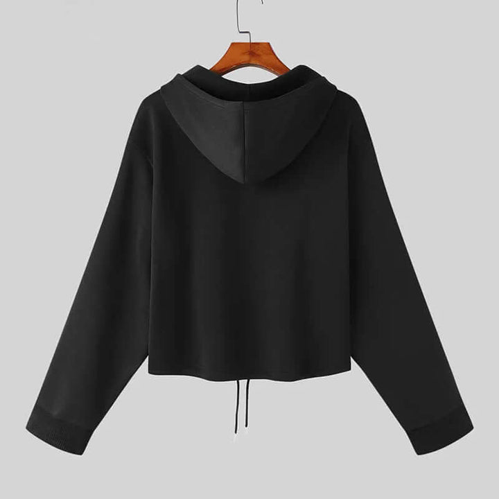 Men's Zip Detail Hoodie | Black & White | Polyester