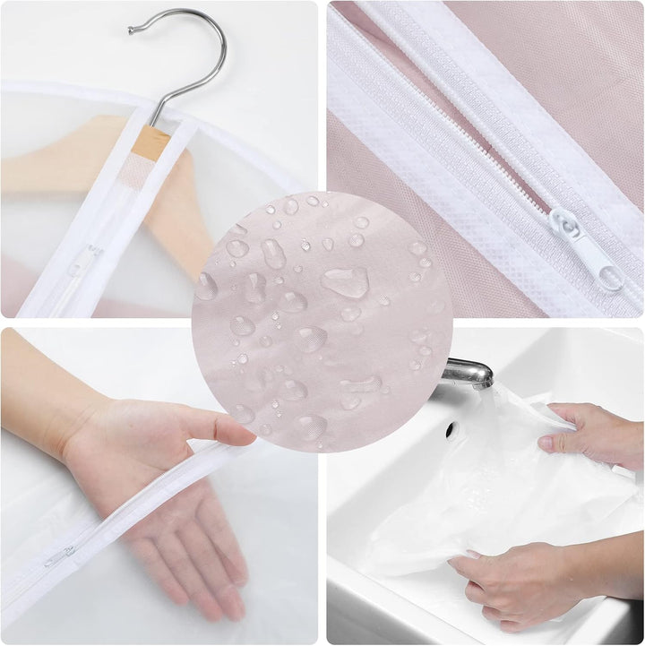 PEVA clothing covers pack of 24, designed for effective wardrobe dust protection.