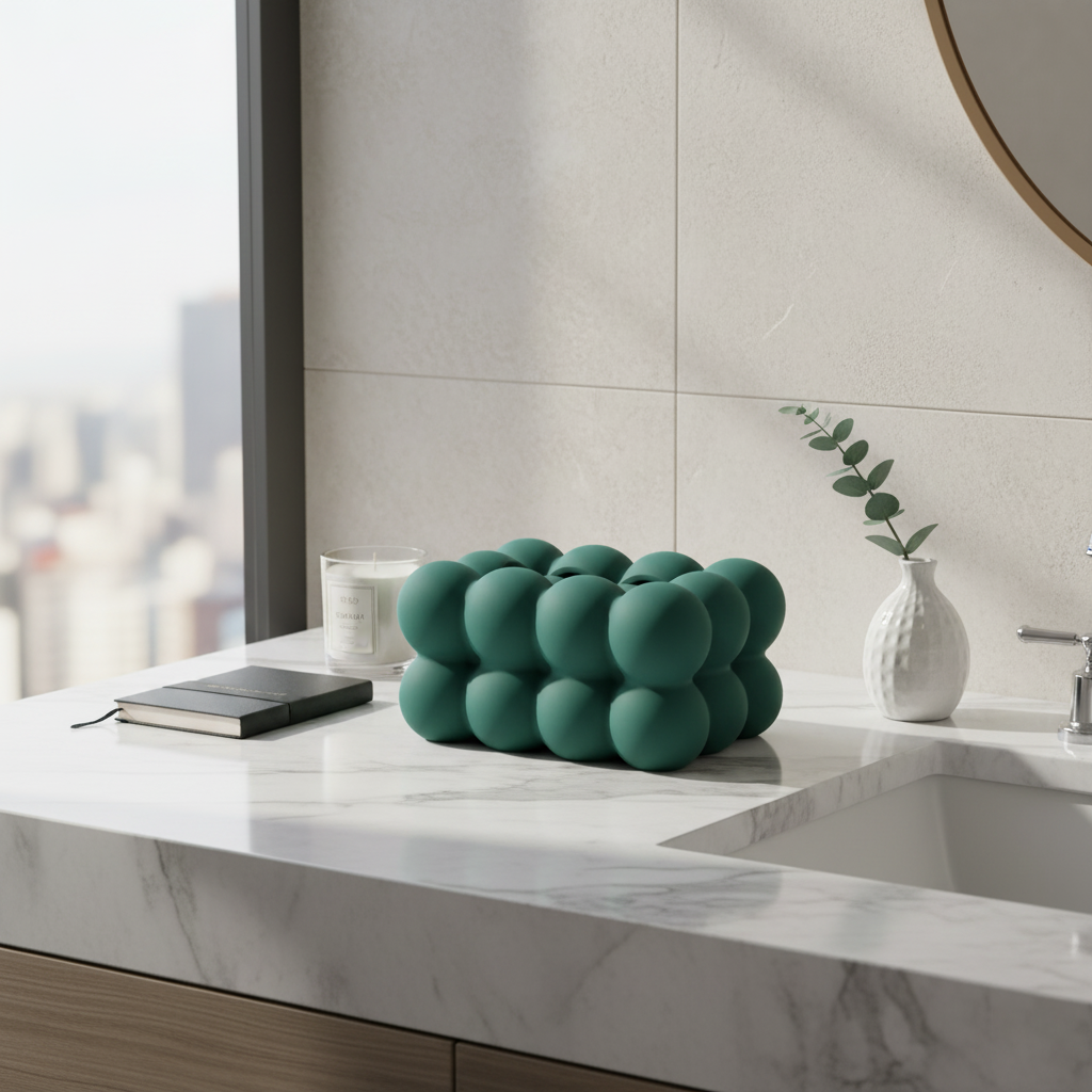 Modern Bubble Ceramic Tissue Box - Durable and Stylish