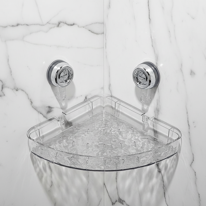 No-Drill Bathroom Wall Storage with Strong Suction Cups