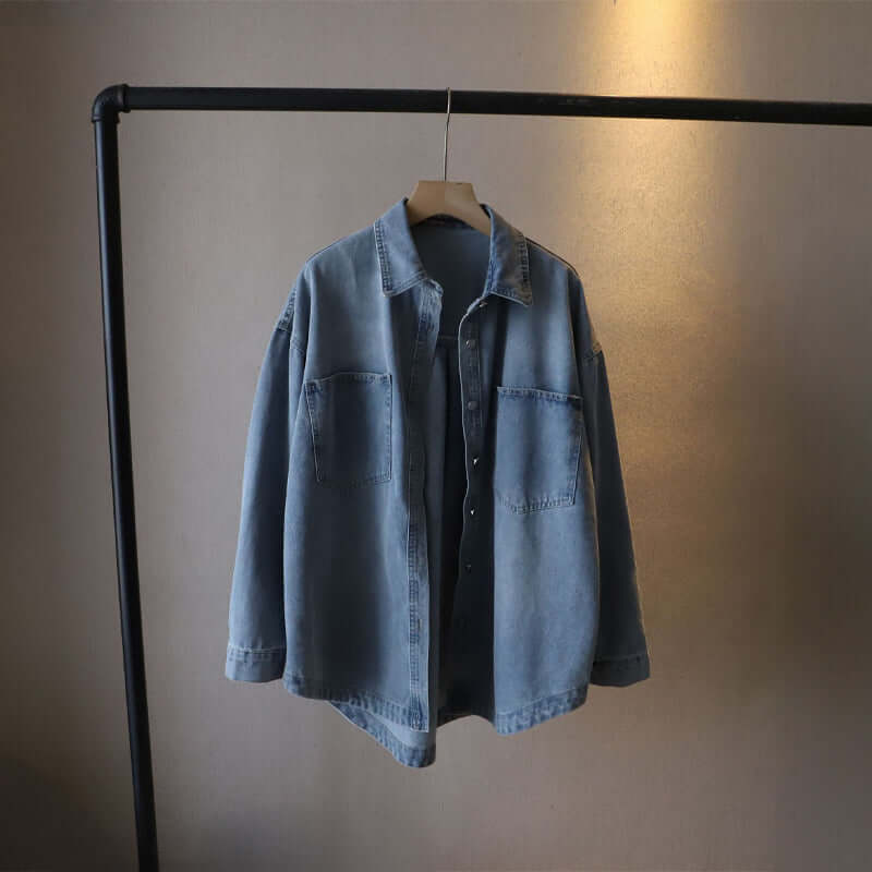 Women's Casual Denim Shirt with Pockets