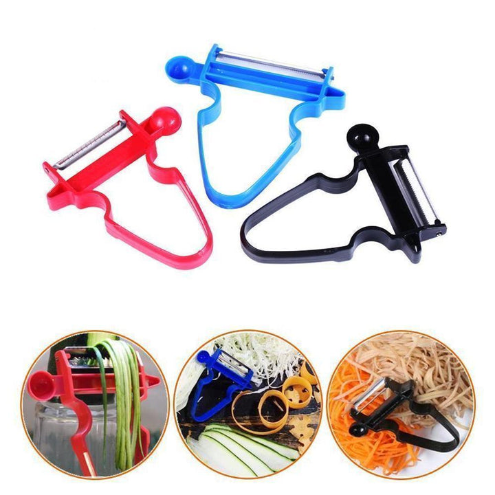 3-in-1 kitchen multifunction peeler set with stainless steel blades for vegetable and fruit peeling