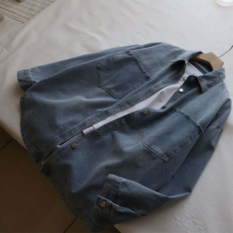 Women's Casual Denim Shirt with Pockets