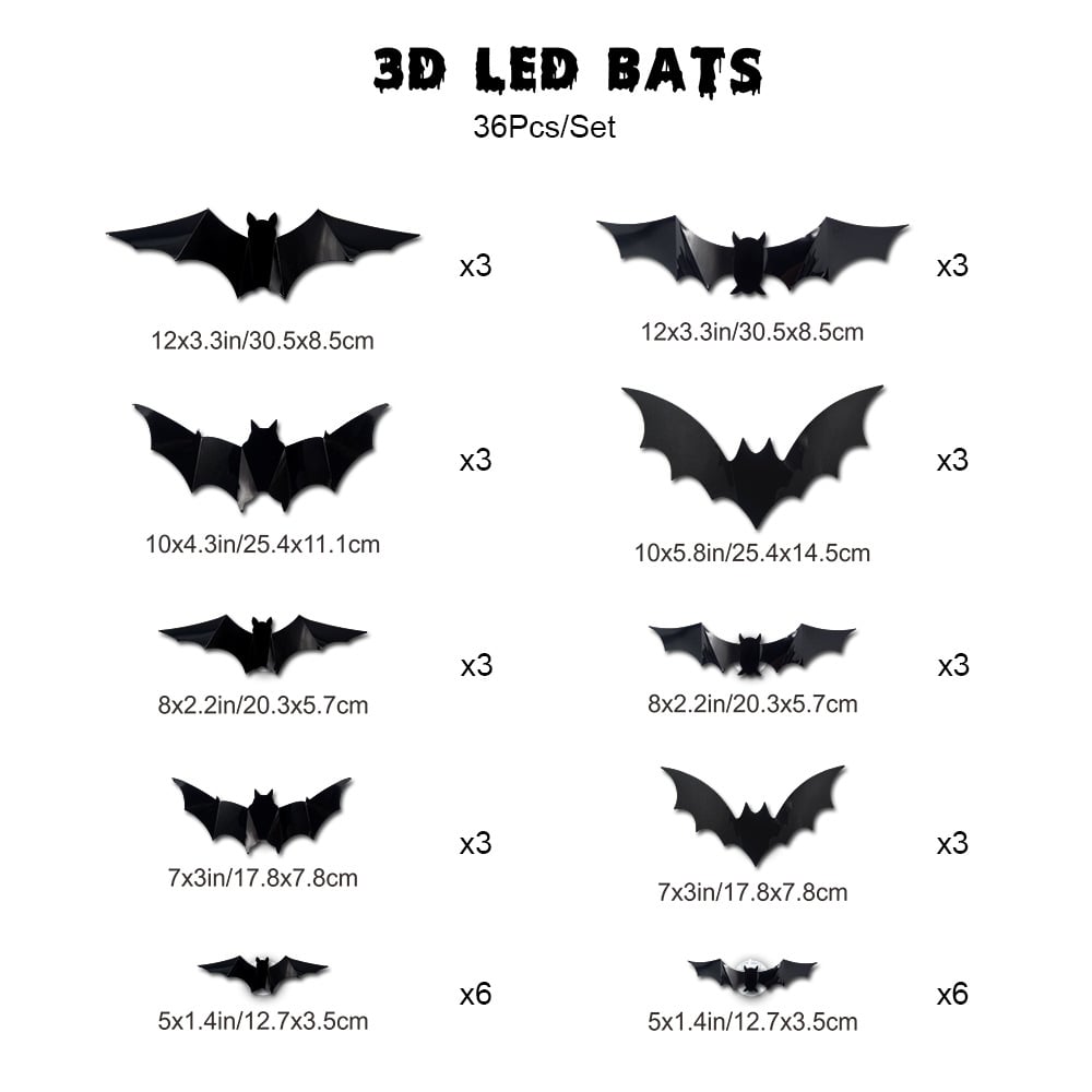 Stylish 3D bat LED decor, illuminated in purple, a unique and spooky addition to Halloween decorations