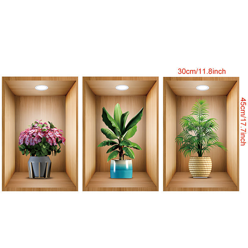 Gift-ready 3D floral vase wall decal, perfect for housewarming, beautiful home aesthetic