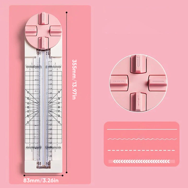 Detailed view of interchangeable blade cartridges for the versatile paper craft tool