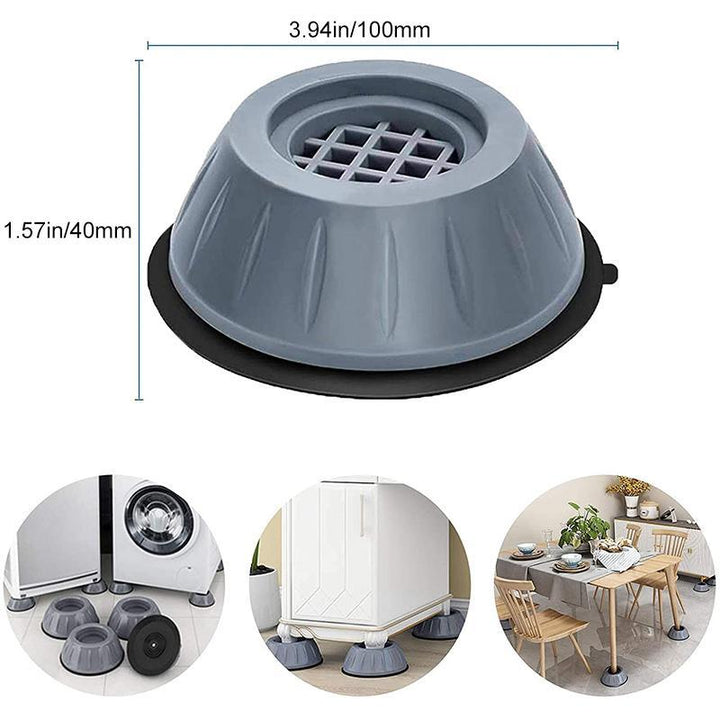 4-piece anti-vibration pads for washing machines, furniture risers, & appliance stability
