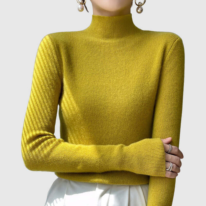Women's Knitted Mock Turtleneck Jumper