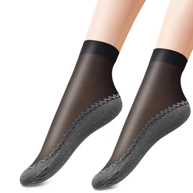 Collection of 5 pairs of women's dress socks, silky smooth & breathable, ideal for various shoes