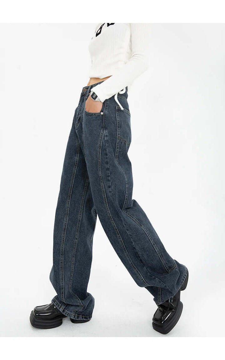 Women's High-Waisted Dark Wash Denim Jeans