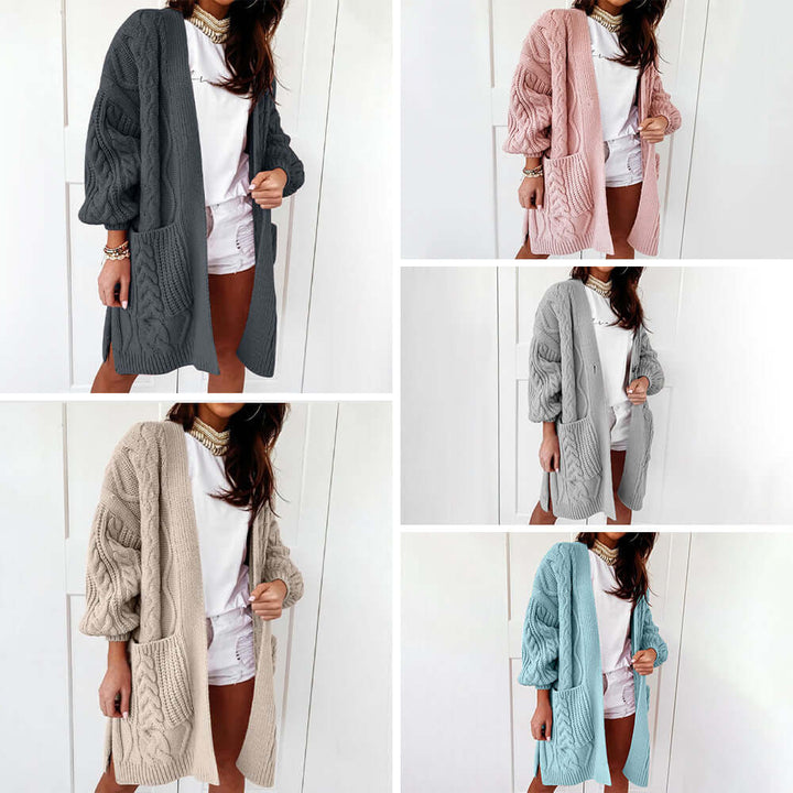 Women's Knitted Cardigan with Pockets