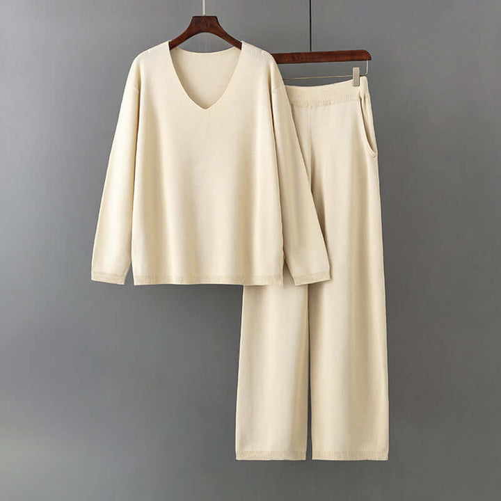 Women's Knitted 2-Piece Sweater and Pants Set
