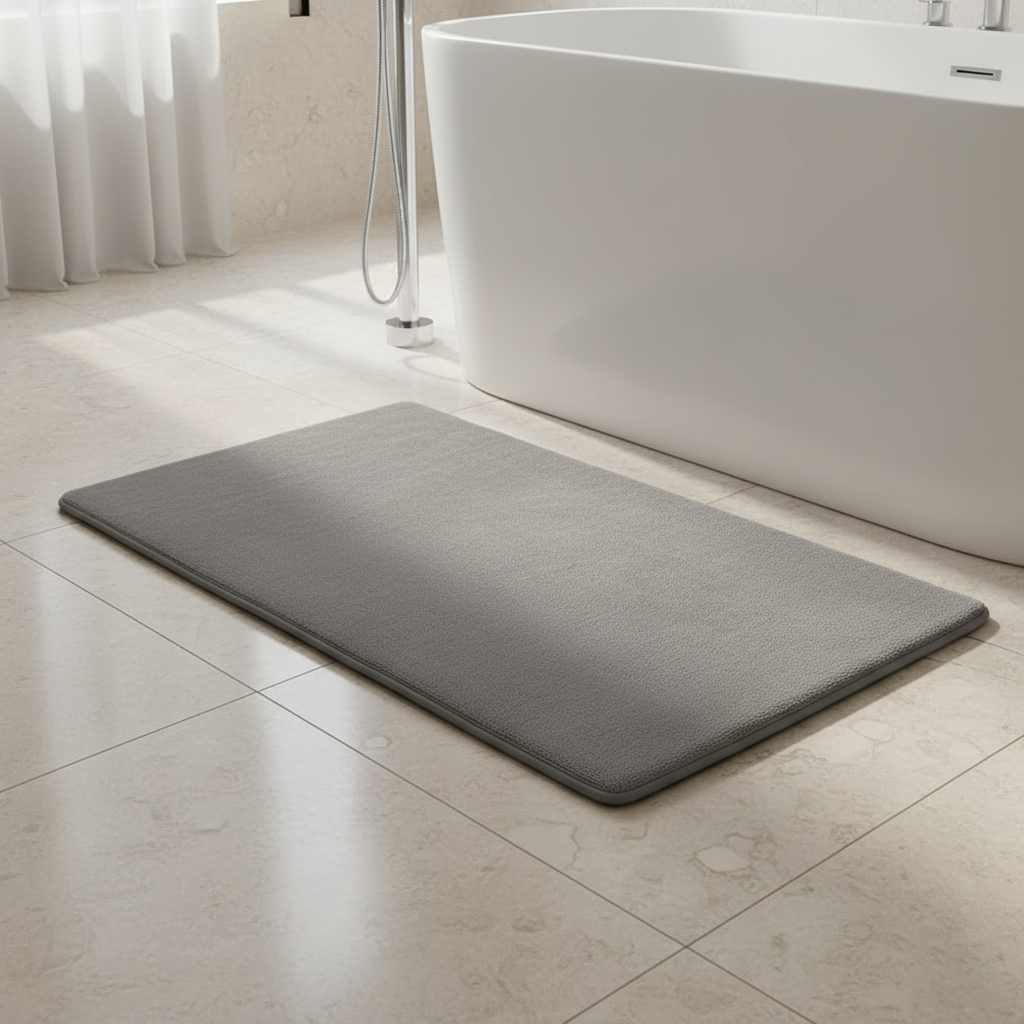 Luxurious Velvet Anti-Slip Bath Mat with Memory Foam