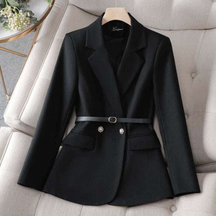 Women's Stylish Blazer with Belt - Purple, Pink, Black