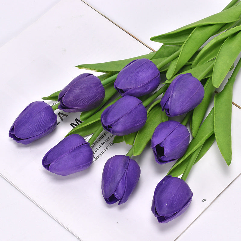 Bundle of artificial tulips, offering everlasting beauty without the need for water