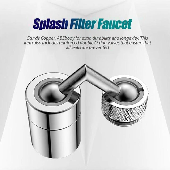 Water-saving universal faucet aerator, 720 degree rotating design & splash filter for convenience