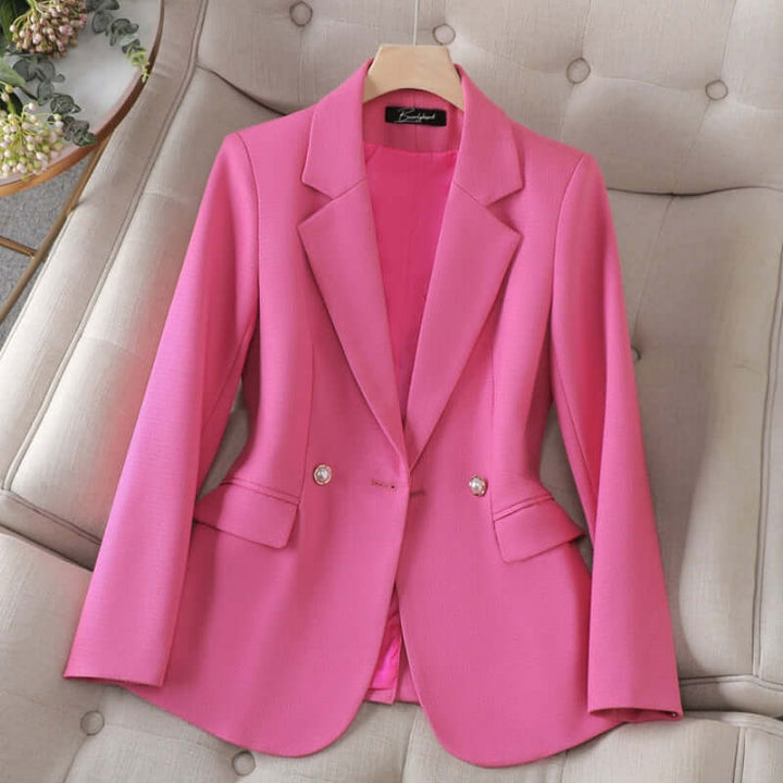 Women's Stylish Blazer with Belt - Purple, Pink, Black