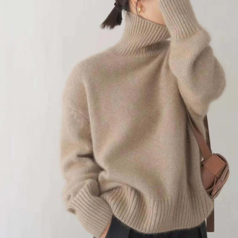 Women's Soft Knitted Pullover Jumper - Beige, Grey, White