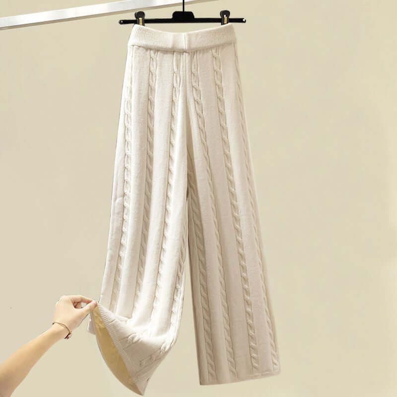 Women's Knitted Soft Touch Wide-Leg Lounge Set