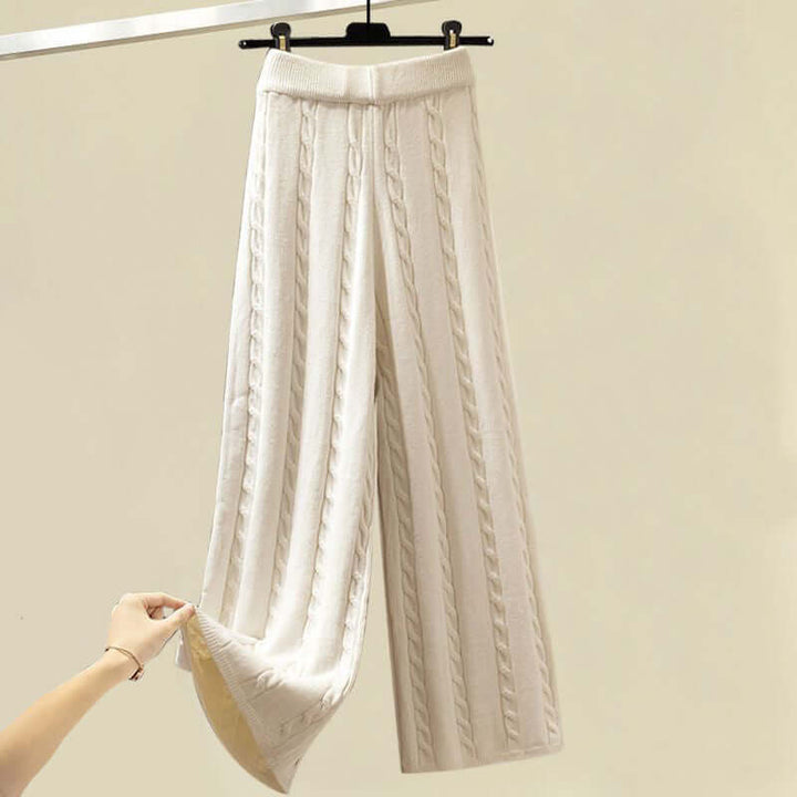 Women's Knitted Soft Touch Wide-Leg Lounge Set