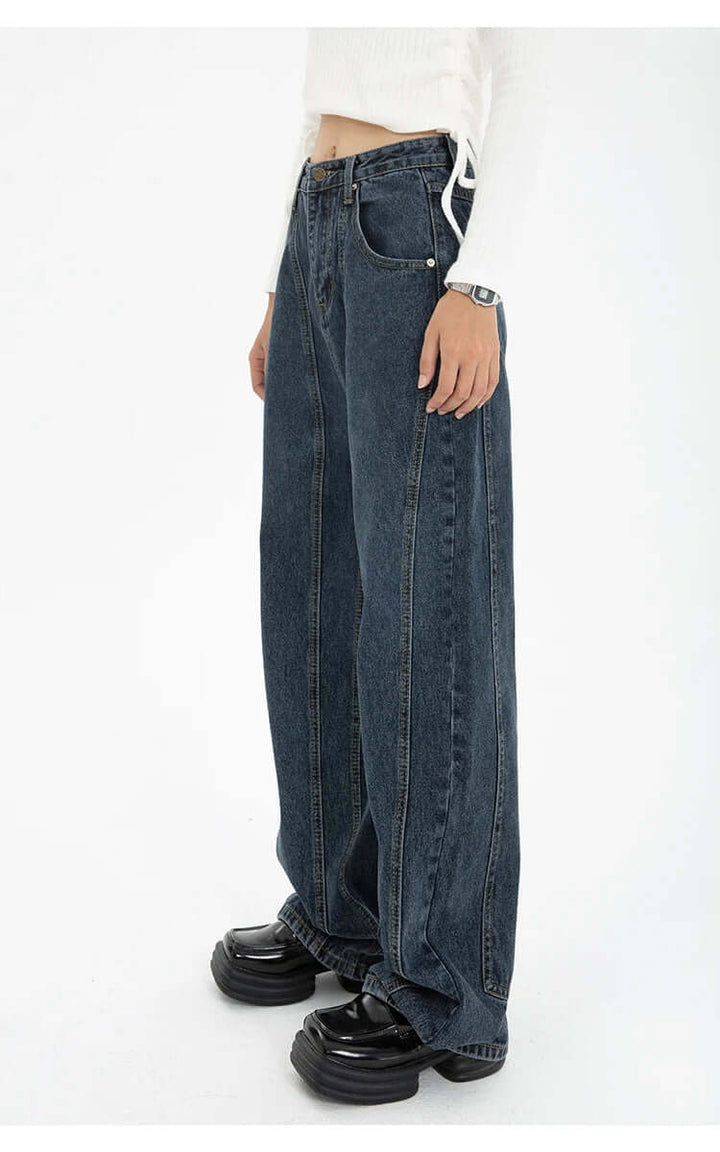 Women's High-Waisted Dark Wash Denim Jeans