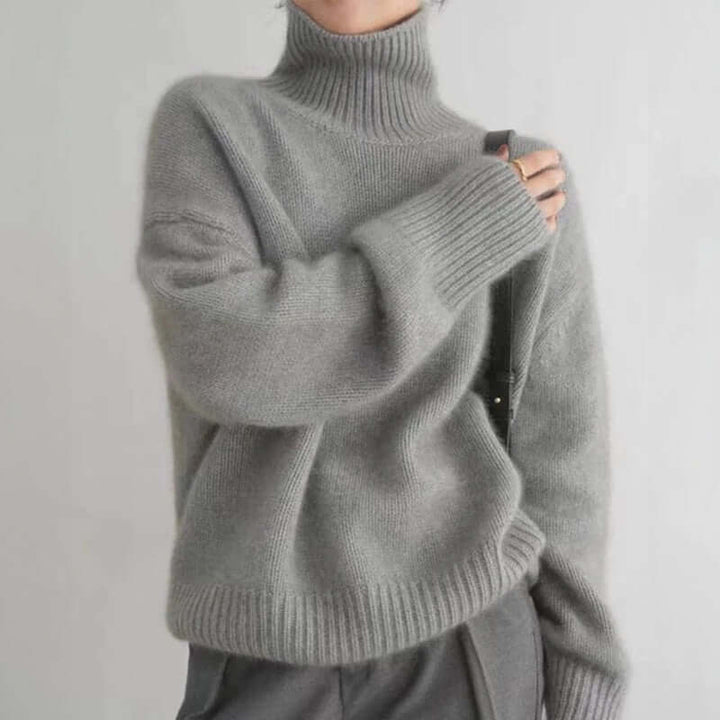 Women's Soft Knitted Pullover Jumper - Beige, Grey, White