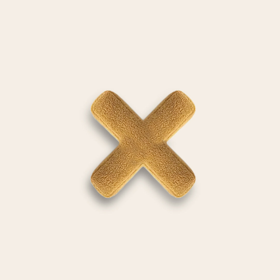 "Colorful alphabet cushion with cotton cover, ideal for home decoration or kids' rooms, adds playful elegance and comfort."