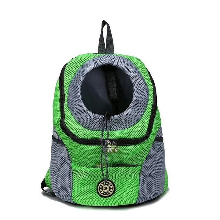 "Comfortable, safe dog carrier backpack for travel with ergonomic design, breathable mesh, and secure harness in modern color