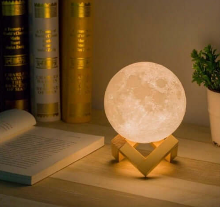 Cordless LED rechargeable table lamp with wooden stand and 16 color options, perfect for home decor and ambiance.