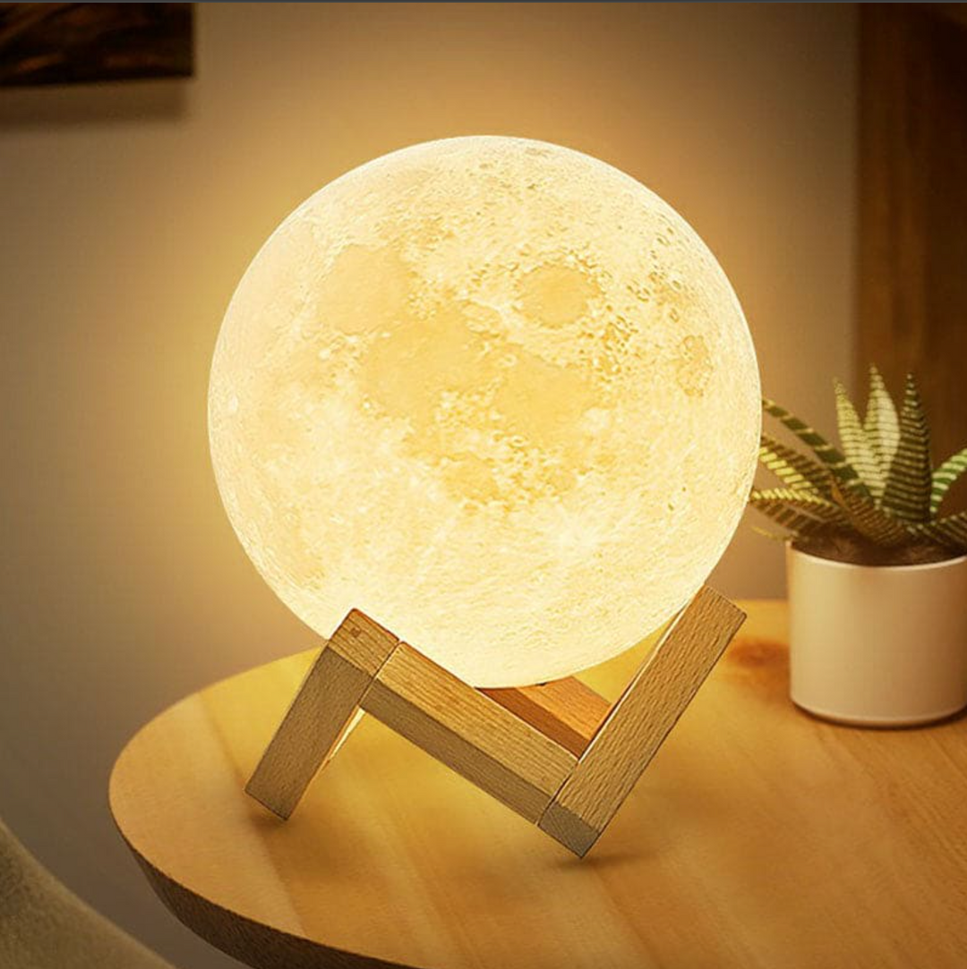 Cordless LED rechargeable table lamp with wooden stand and 16 color options, perfect for home decor and ambiance.