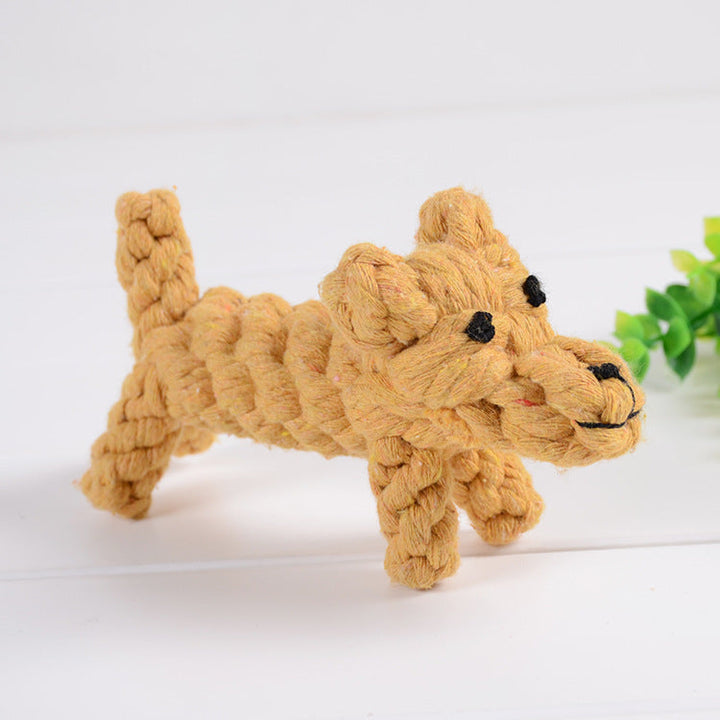 Durable dog chew toy in vibrant colors, shaped like animals, promotes dental health, suitable for tough chewers.