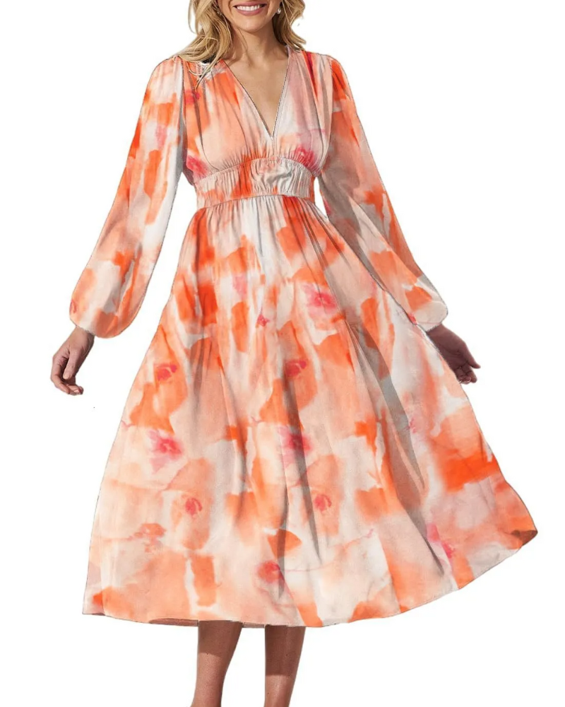 Elegant floral maxi dress with vibrant patterns, graceful flow, and versatile design for any formal occasion or event.