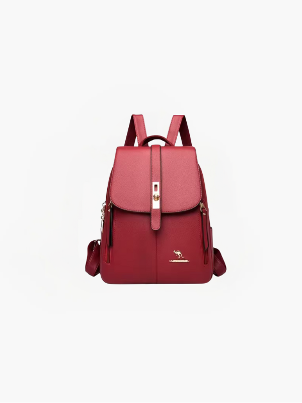 "Elegant women's anti-theft PU leather backpack with RFID protection, featuring chic minimalist design and concealed zippers.