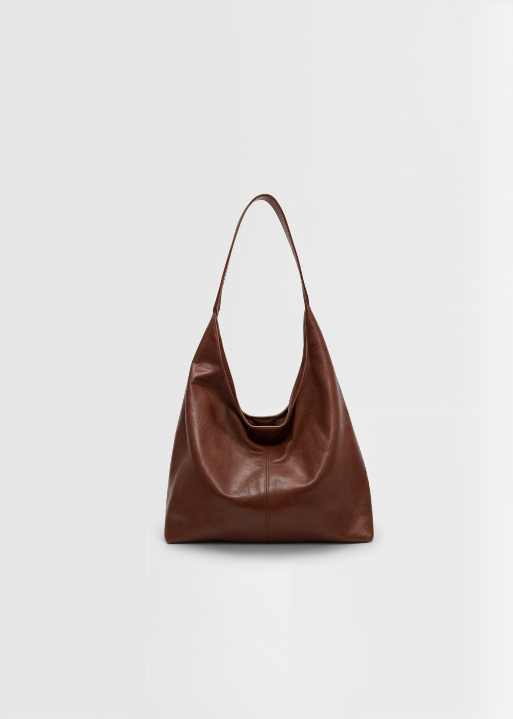 Elegant women's vegan leather tote handbag, spacious, vintage design, in brown, perfect for style and practicality.
