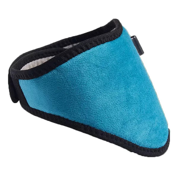 Heated neck wrap in ultra-soft fabric, offering adjustable heat therapy for men and women to ease neck and shoulder tension.