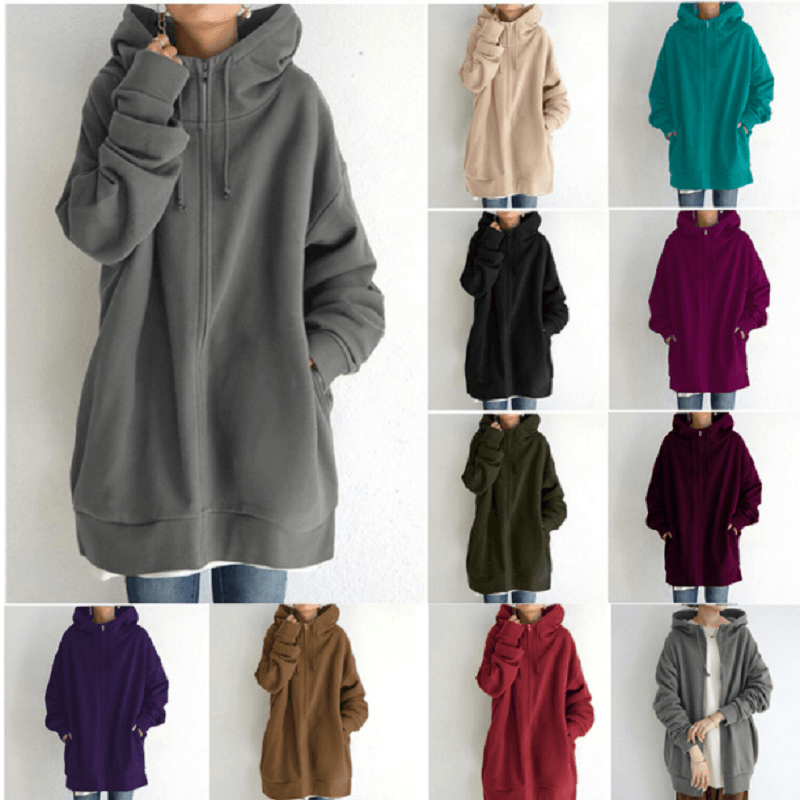 Khaki women's hooded vest jacket with pocket, featuring a front zipper and soft polyester fabric for comfort and style.