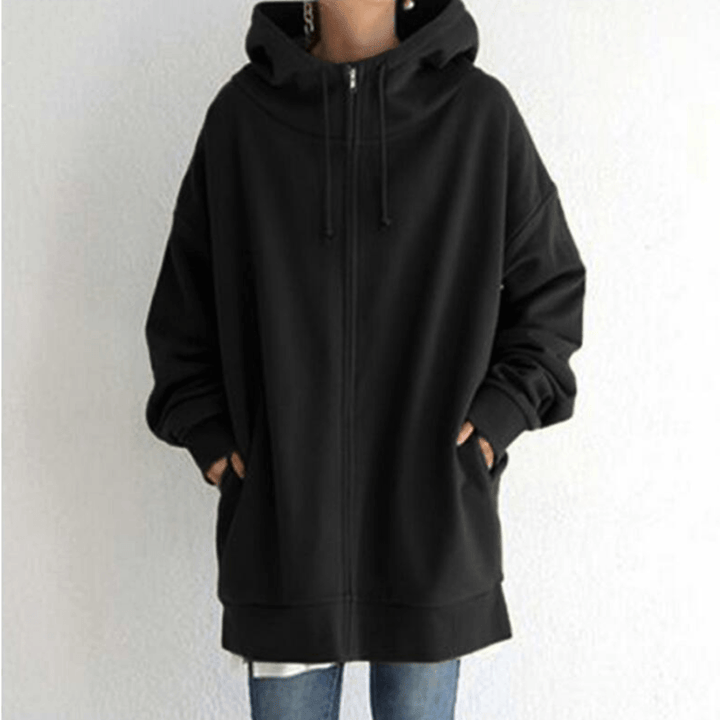 Khaki women's hooded vest jacket with pocket, featuring a front zipper and soft polyester fabric for comfort and style.