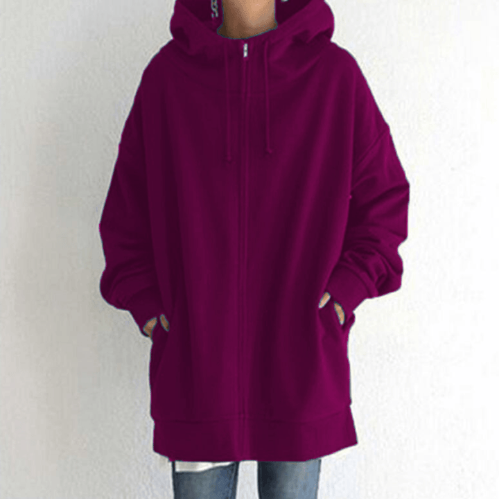 Khaki women's hooded vest jacket with pocket, featuring a front zipper and soft polyester fabric for comfort and style.