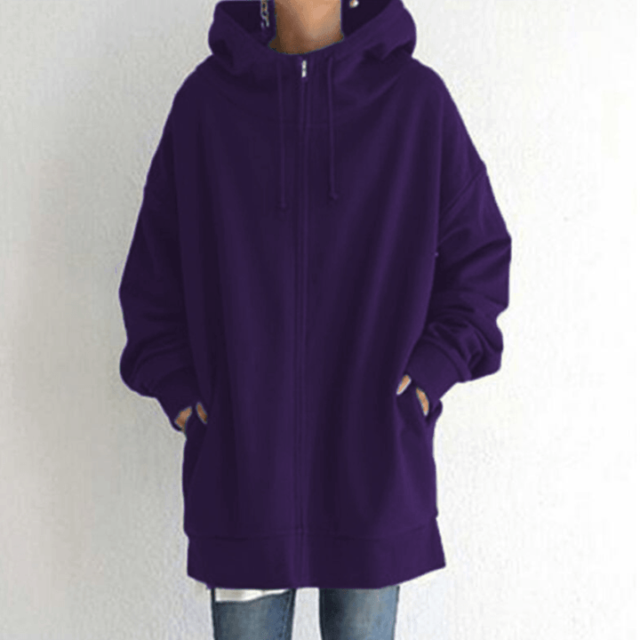 Khaki women's hooded vest jacket with pocket, featuring a front zipper and soft polyester fabric for comfort and style.