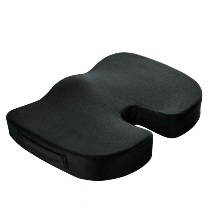 Memory Foam Back & Seat Cushion Set with ergonomic design, gel layer; ideal for office chairs, car seats, relieves pain.
