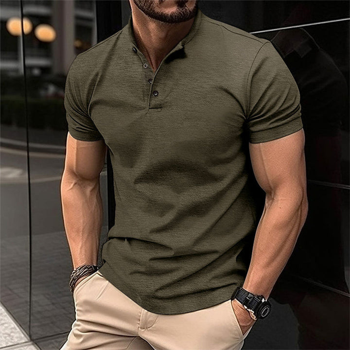 Men's Polo Shirt in Olive Green, showcasing a smart fit and breathable cotton fabric, ideal for versatile, stylish occasions.