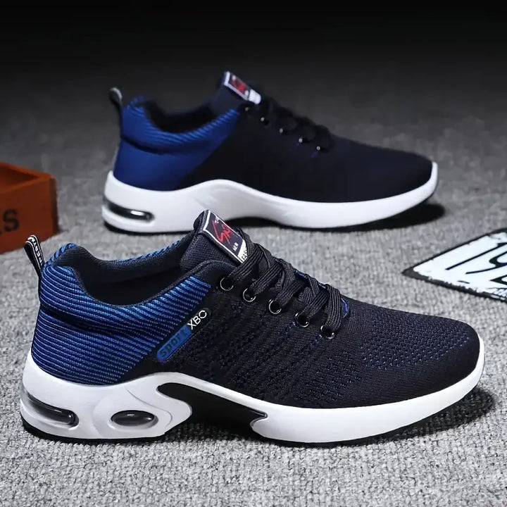 "Men's breathable running shoes with ventilated mesh, superior grip, and a high-traction sole for optimal performance."