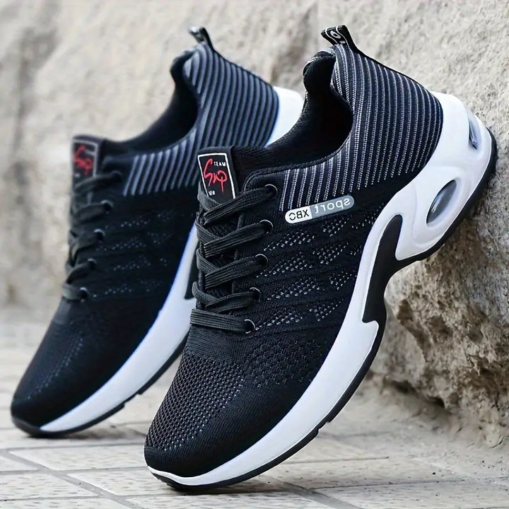 "Men's breathable running shoes with ventilated mesh, superior grip, and a high-traction sole for optimal performance."