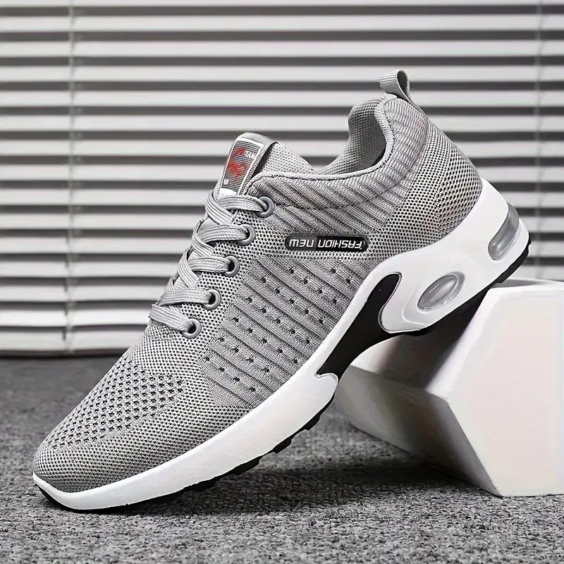 "Men's breathable running shoes with ventilated mesh, superior grip, and a high-traction sole for optimal performance."